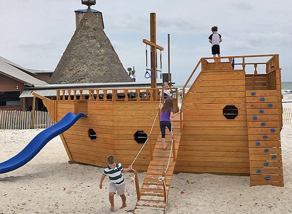 Pirate ship beachfront playground in Panama City Beach