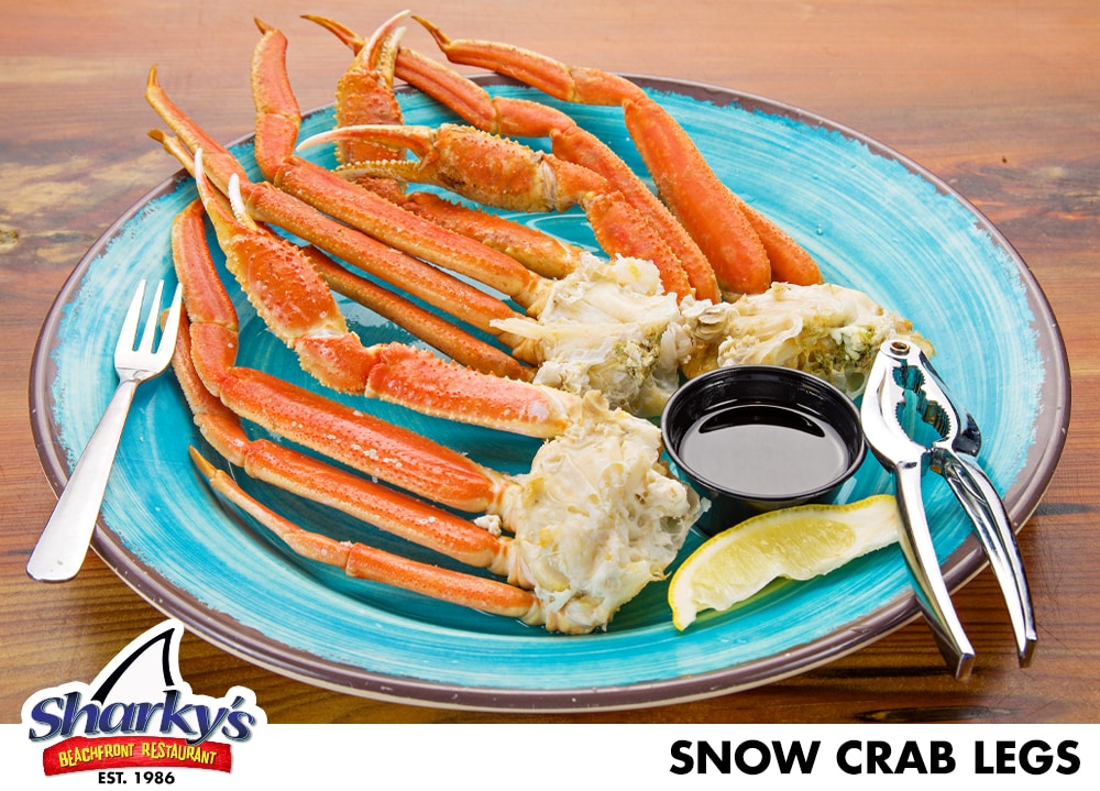 Snow Crab Legs made with A full pound of succulent, meaty Snow Crab Legs steamed and served with melted butter